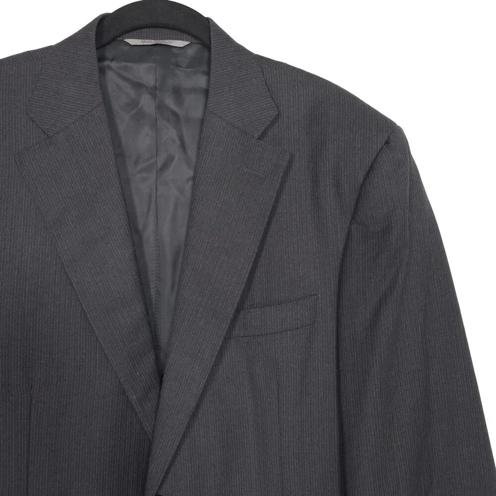 CANALI ITALY MADE 100‎ % Wool Blazer Jacket Gray Pinstripe 42L Sport Coat